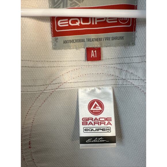 GRACIE BARRA Equipe Jiu Jitsu For Everyone Gi White Adult Size A1 two belts - Picture 3 of 7